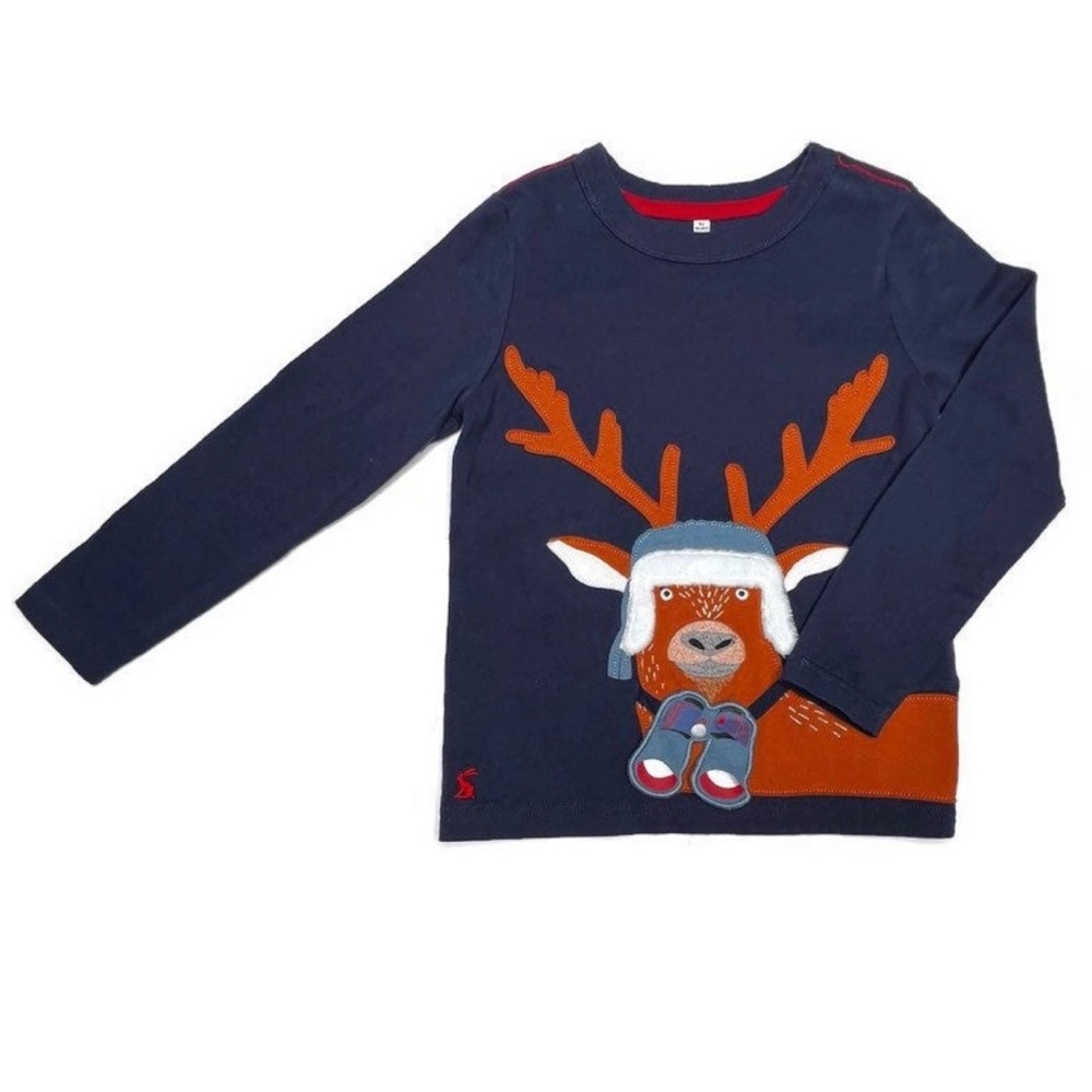 Joules Deer Appliqué Top With Detachable Binoculars